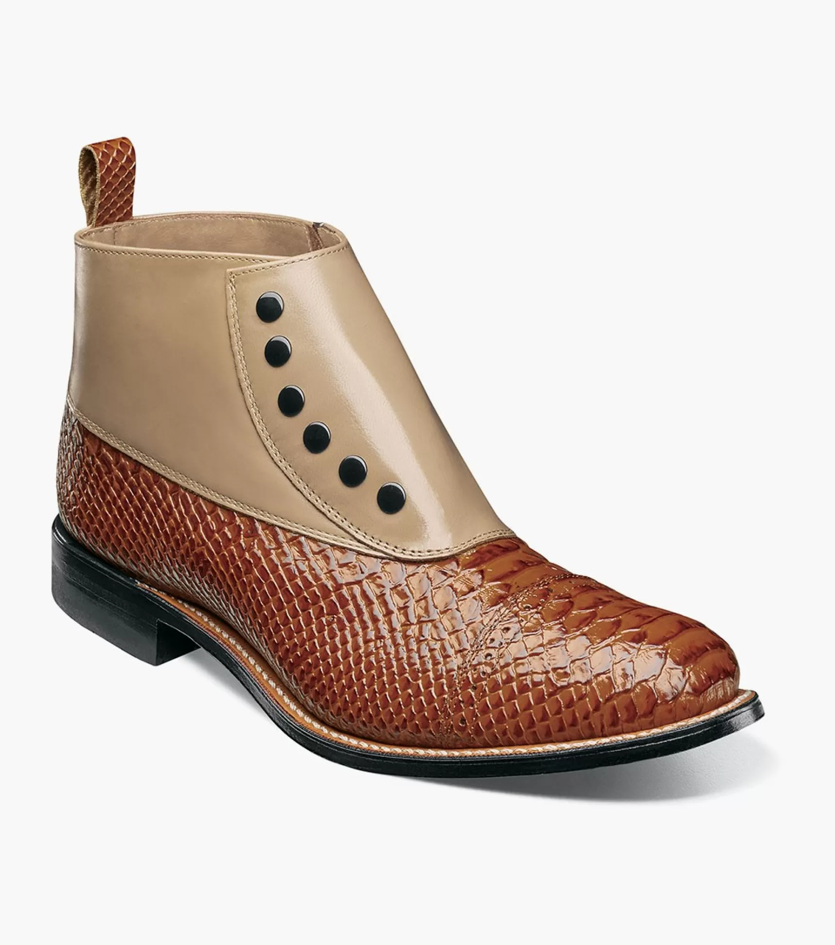 Stacy Adams Boots>Madison Spectator Spat Cap Toe Demi Boot