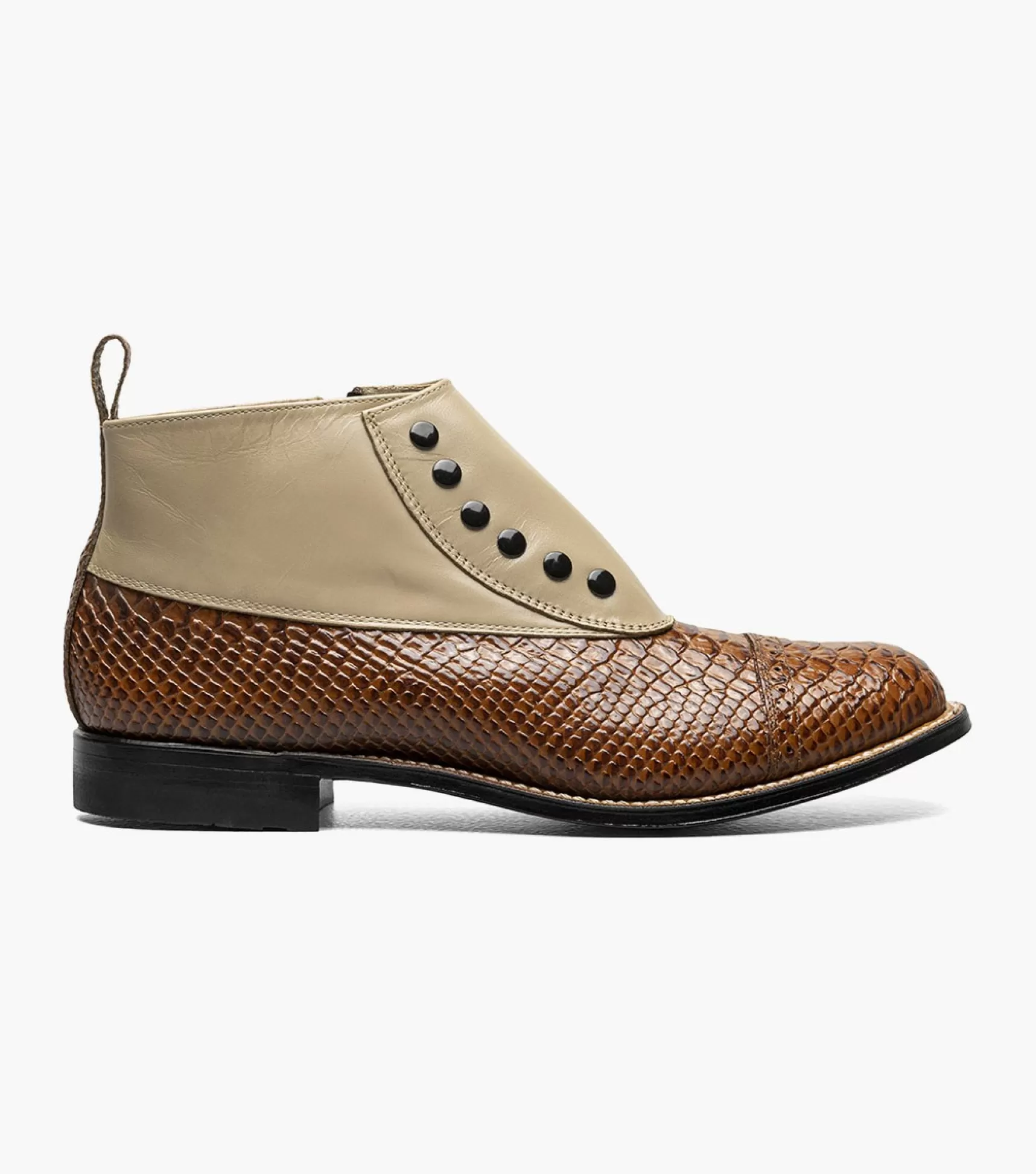 Stacy Adams Boots>Madison Spectator Spat Cap Toe Demi Boot